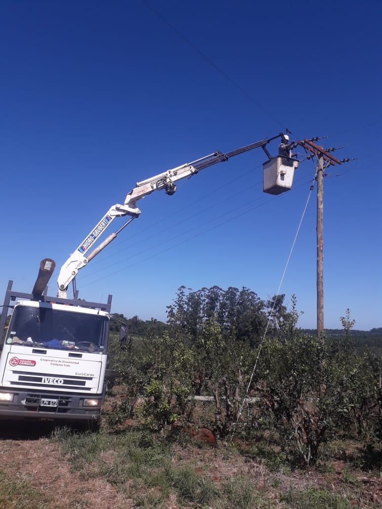 Energia Eléctrica: se realizaron trabajos de mantenimiento en la linea de 13,2 kv